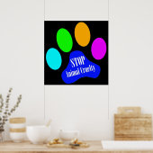 Tierisches grausames Poster anhalten (schwarz) (Küche)