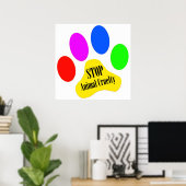 Tierisches grausames Poster stoppen (Heimbüro)