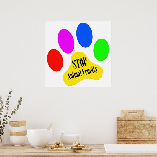 Tierisches grausames Poster stoppen (Küche)