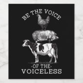 Tierisches Hühnerfleisch Schweinekühe Vegan Weinetikett (Einzelnes Label)