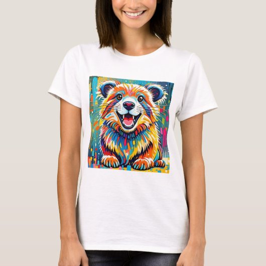 Tierisches Kunstdesign mit kühlem, dynamischem Des T-Shirt (Vorderseite)