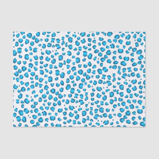 Tierisches Leopard Muster blaues Geschenk Seidenpapier (Vorderseite)