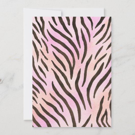 Tierisches Party - Zebra Birthday Party Einladung (Rückseite)