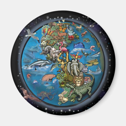 tierisches Planet Magnet (Vorne)