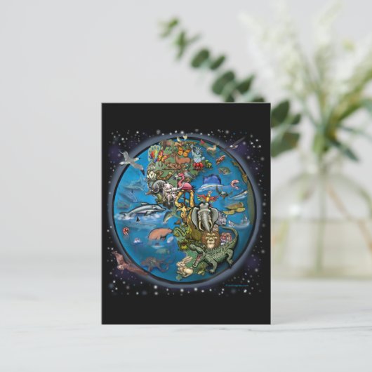 tierisches Planet Postkarte (Stehend Vorderseite)