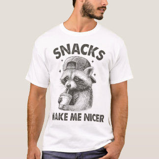 Tierisches sarkastisches Sprichwort Raccoon Snacks T-Shirt