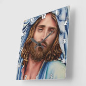 Tierjesus der künstlichen Intelligenz Quadratische Wanduhr (Winkel)