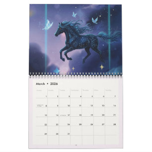 Tierkalender 2026 Fantasy-Tier-Galaxie Nacht Kalender