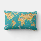 Tierkarte der Welt für Kinder Lendenkissen (Rückseite)