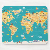 Tierkarte der Welt für Kinder Mousepad (Vorne)