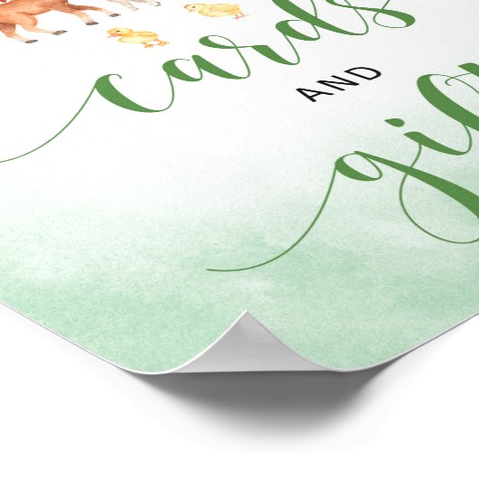 Tierkarten und Geschenkzeichen für Babydusche Poster (Ecke)