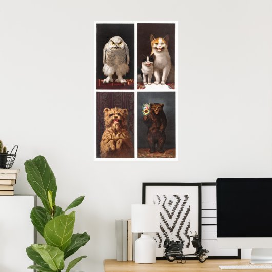 Tierkartenmalerei Poster (Heimbüro)