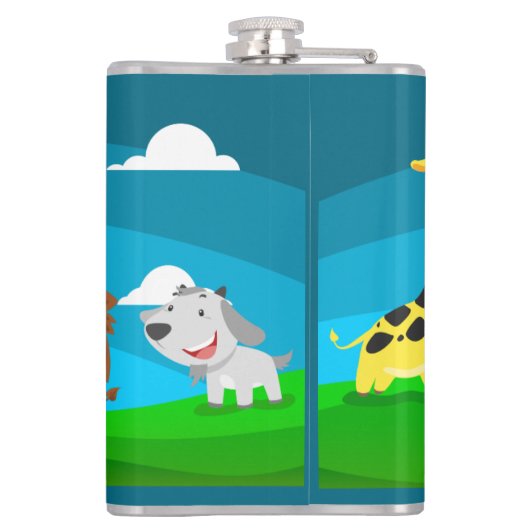 Tierkartoon Flachmann (Rückseite)