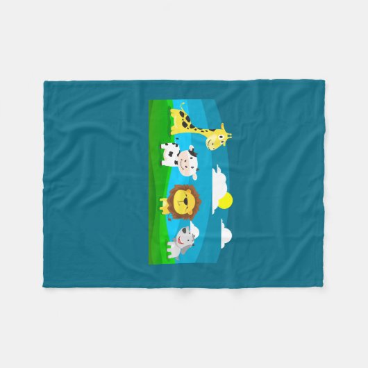 Tierkartoon Fleecedecke (Vorderseite (Horizontal))