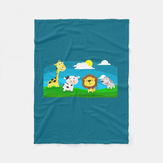 Tierkartoon Fleecedecke (Vorderseite)