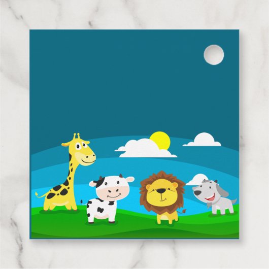 Tierkartoon Geschenkanhänger (Rückseite)