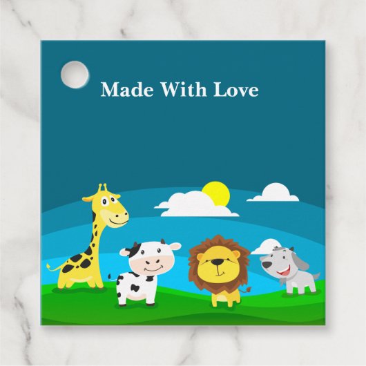 Tierkartoon Geschenkanhänger (Vorderseite)