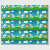 Tierkartoon Geschenkpapier (Flach)