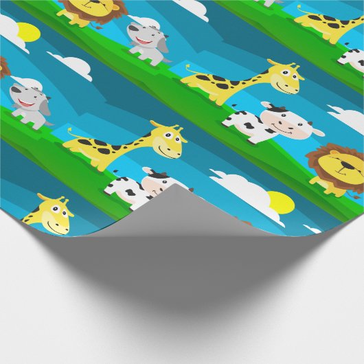 Tierkartoon Geschenkpapier (Ecke)