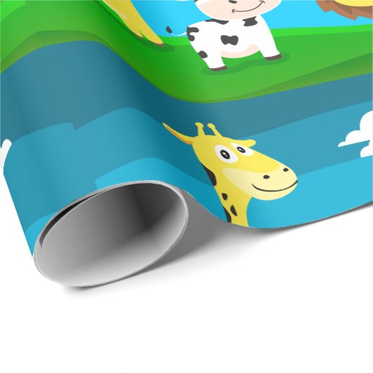 Tierkartoon Geschenkpapier (Rolleneckpunkt)