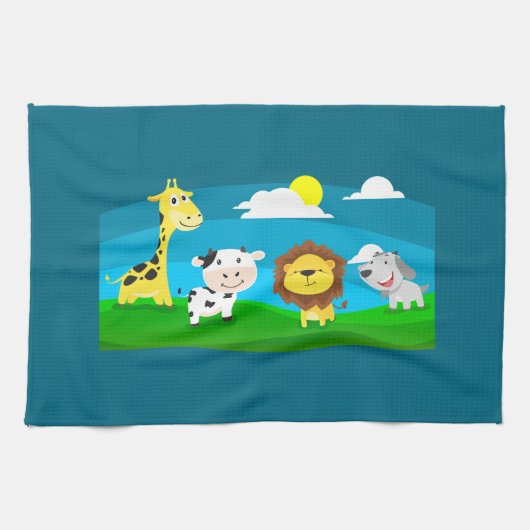 Tierkartoon Geschirrtuch (Horizontal)