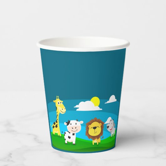 Tierkartoon Pappbecher (Rückseite)