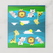 Tierkartoon Platzkarte (Außenseite Aufgefaltet)