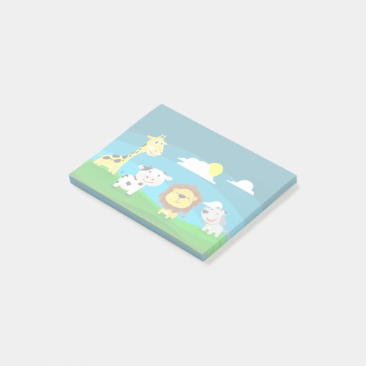 Tierkartoon Post-it Klebezettel (angewinkelt)