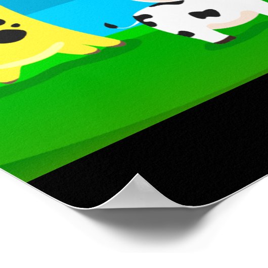 Tierkartoon Poster (Ecke)