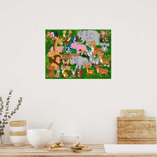 Tierkartoon Poster (Küche)