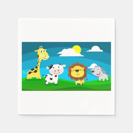 Tierkartoon Serviette (Vorderseite)