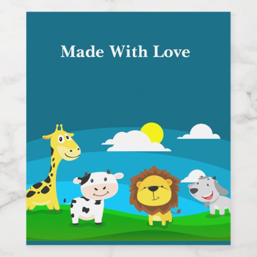 Tierkartoon Weinetikett (Einzelnes Label)