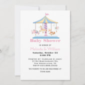 Tierkarussell Kinderdusche Einladung (Vorderseite)