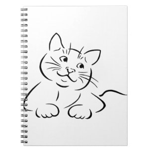 Tierkatze, die Feline Kitten Kittie Sketch Zeichne Notizblock