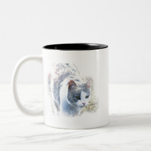 Tierkatze Kitten Haustiere Straight Animal Watch Zweifarbige Tasse