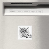 Tierkatze Leopard Snow Leopard Wildkatze Magnet (In Situ (Geschirrspüler))