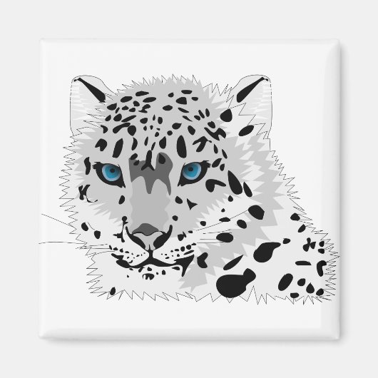 Tierkatze Leopard Snow Leopard Wildkatze Magnet (Vorne)
