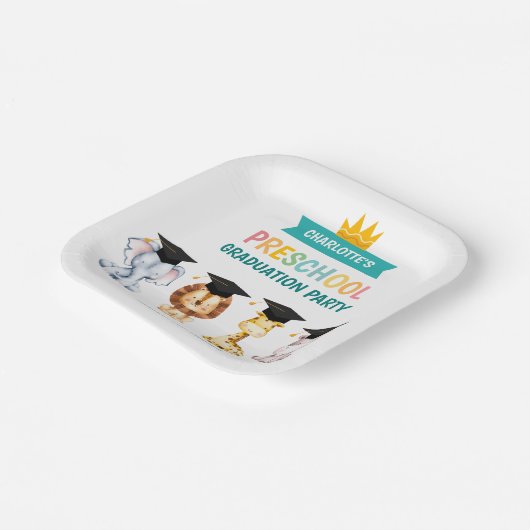 Tierkids-Vorschulfeier Abschluss Pappteller (Gewinkelt)