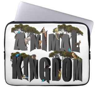 Tierkingreich-Logo mit Tieren, 13 Zoll Laptopschutzhülle