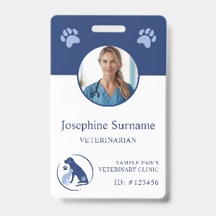 Tierklinik Foto ID Blau Hund und Katze Logo Ausweis