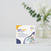 Tierklinik, Haustierpflege, Tierarzt Quadratische Visitenkarte (Stehend Vorderseite)