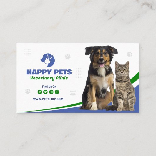 Tierklinik, Haustierpflege, Tierarzt Visitenkarte (Rückseite)