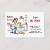 Tierklinik Niedlich Girl Puppy & Cat Visitenkarte (Vorderseite)