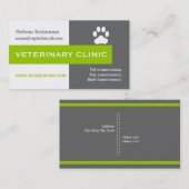 Tierklinik, Pfotenkalk, grünes Auge Visitenkarte (Vorne/Hinten)