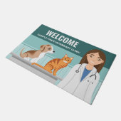 Tierklinik Tierärztin Individuelle Name Fußmatte (Schrägansicht)