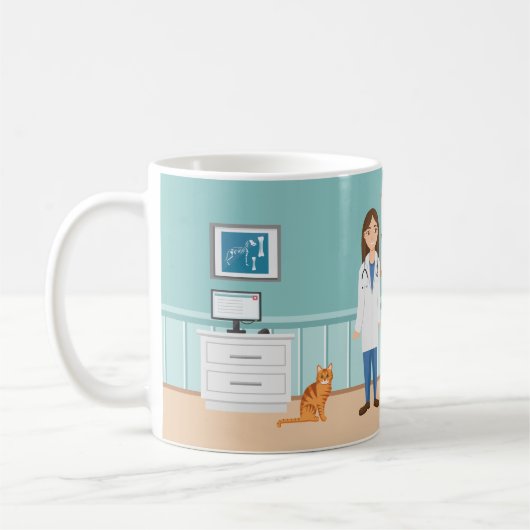 Tierklinik Tierärztin Individuelle Name Kaffeetasse (Links)