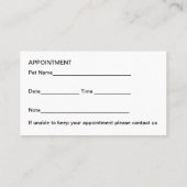 Tierklinik Tierklinik Personalausweis Terminkarte (Rückseite)