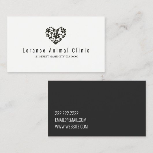 Tierklinik Unterkunft Veterinärmedizin Visitenkarte (Vorne/Hinten)