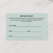 Tierklinik - Veterinärfachausweise Terminkarte (Rückseite)