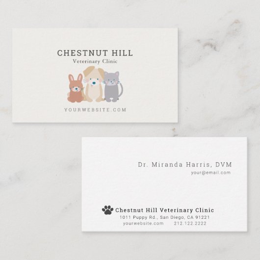 Tierklinik Visitenkarte (Vorne/Hinten)